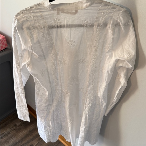 Soft Surroundings White Embroidered Blouse Tunic - Picture 6 of 9